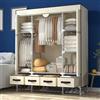 Anmas Power Armadio in tessuto con cassetti - 150 x 45 x 170 cm - Light Yellow Armadio montato in camera da letto