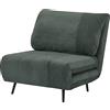 HOMCOM Poltrona Letto 2 in 1 Singola Regolabile su 3 Livelli con Seduta Extra-Large e Imbottita in Gommapiuma, Struttura in Legno, Acciaio ed Effetto Velluto Verde