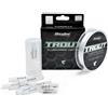 Sbirulino Kit da Pesca Sbirulino Fluorocarbon Trout 150 mt+10 Vetrini Short Assortiti con Astuccio-Trota lago,Tremarella, Trota Torrente,Spinning Ultra Light (Fluorocarbon 0.16 mm 500 mt + 10 Vetrini Short)
