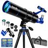 Gaterda Telescopio Astronomico Professionale per Adulti Principianti, 90/550mm Telescopi Riffrattore(22X-165X) con Treppiede Regolabile Adesivi con Elementi Cosmici & Borsa da Trasporto