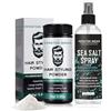AllisWay Sea Salt Spray Capelli Uomo, 120ml Spray al Sale Marino per Capelli+10 g Polvere Volumizzante Capelli, Hair Styling Powder, Migliora la Lucentezza e il Volume di Tutti i tipi di Capelli