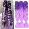 colorful panda ColorfulPanda - 3 confezioni di extension per capelli intrecciate all'uncinetto, colore viola sfumato, capelli sintetici yaki, trecce jumbo, pre-allungate, confezione da 3 pezzi, capelli africani