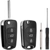 KeyQueen 2 Pezzi 3 Tasti Guscio Chiave Auto Compatibile con Hyundai i10 i20 i30 ix20 ix35 e con Kia Ceed Soul Sportage Venga Telecomando Cover Guscio Chiave di Ricambio