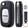 ANGOFIZ Guscio per Chiave Telecomando Pieghevole Compatibile con Renault Clio 3 Kangoo Master Modus Trafic Twingo Wind Scenic Megane con Lama Vergine VA2