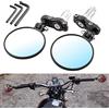 KATUR Specchietto retrovisore per Moto Moto 7/8in 22mm Maniglia Tonda Bar End Circolare Circolare Pieghevole Specchio Convesso Laterale per Harley Honda Indian Kawasaki Suzuki Triumph e Yamaha