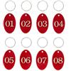 StayMax Portachiavi numerati con etichette acriliche, (rosso, 01-25)