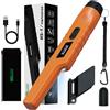 hazlewolke Pinpointer Metal Detector, Impermeabile IP68 Ricaricabile Metal Detector Professionali, Portatile Eliminazione Disturbi 1-Touch e LCD Display, 9 Livelli Sensibilità e 3 Modalità Audio/Vibrazione