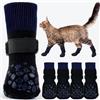 PUMYPOREITY 2 Paia Calzini Natale Gatti, Calzini Cani Piccoli Protezioni Zampe Ferite Calze Inerno Regolabili Calze Recupero Ferite Dopo l'Operazione all'Alluce(Blu, XS)