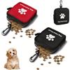 FOSDICK 2 Pezzi Porta Premietti per Cani Borsa, Borsa Addestramento Cane Porta Premietti per Cani con Cerniera e Moschettone, Portas Croccantini Cane, per Viaggi, Uso Esterno (Rosso, Nero)