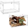 QingWing Terrario Acrilico, 20 x 12 x 12 cm Terrario per Rettili Acrilico, Trasparente Piccolo con Fori per l'Aria Teca per Geco, per Ragni, Criceti Contenitore per l'Alimentazione Degli Insetti