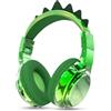 JYPS Cuffie Bluetooth Bambina, Metallico Cuffie Bambini Wireless Over Ear con Microfono Bluetooth 5.3, 74/85/94dBA Volume limitato, 40H Tempo di Riproduzione, per Musica/Scuola (dinosauro, verde)