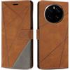 SONWO Cover per Honor Magic7 PRO 5G, Flip Custodia in PU Pelle, Cover a Libro Portafoglio con Slot per Schede e Supporto Stand per Honor Magic7 PRO 5G, Marrone