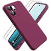 Ikziwreo Cover per OPPO Reno 14 FS 5G/OPPO Reno 14 F 5G/4G, con 2 Proteggi Schermo in Vetro Temperato, Case Protettiva Gomma Antiurto, Custodia in Silicone Morbido TPU Liquido - Bordeaux