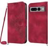 Netany Cover per Google Pixel 7 Pro con Cordino, Flip Portafoglio Custodia in Pelle, [2 Porta Carte][Chiusura Magnetica],Custodia Libro Antiurto Cover con Laccio per Google Pixel 7 Pro (Rosso)
