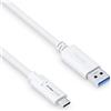 PureLink cavo da USB-C a USB-A, USB 3.1 Gen 2 con trasferimento dati 10 GB/s, bianco, 1,00 m