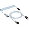 AKYGA AK-USB-48 Cavo USB intrecciato da tipo C a USB A 3.0 m, blu cielo, cavo meccanico a spirale con connettore aviatore rimovibile per tastiera da gioco