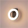 Chrasy Moderna 18W Lampada Muro Applique da Parete LED Circolare in Metallo e Acrilico Luce Bianco Caldo 3000K IP65 per Interni/Esterni, Camera/Ingresso/Soggiorno