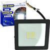MONTERAL Faretto LED da Esterno 30W 220-240V con Flusso Luminoso di 2400lm 6400K - Faro LED Esterno con Grado di Protezione IP65 - Colore Nero