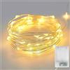 FREMON Luci LED a Batteria, 10M 100 LED Luci Natale, Catena Luminosa Filo di Rame, 2 Modalità Fairy Light, Lucine LED per Decorazioni Natalizie, Albero, Matrimonio, Giardino