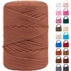 LEREATI Cordino per Borse Uncinetto, Corda Macrame 3mm x 170m Corda in Poliestere Filo Macrame, Macramè Filo Cordoncino per Borse a Uncinetto, Fai Da Te, Regalo per Maglieria (Marrone Chiaro)