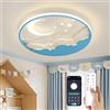 YZBEIMDAI Lampada da soffitto a LED per bambini, 50cm Stella Luna Plafoniera Cameretta Bambini Dimmerabile con Telecomando APP, 3000-6000K, Per Ragazzi Ragazze Cameretta