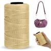 LEREATI Cordino per Borse Uncinetto Piatto Filo Macrame 1mm x 230m Macrame Corda Colorata Cordoncino per Borse a Uncinetto, Arazzo da Parete, Acchiappasogni, Fai da Te (Cachi)