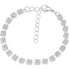BB GOLD BB Bracciale Donna Elegante in Acciaio Placcato Argento con Strass Brillanti - Bracciale Regolabile 16-20 cm con Gancio di Sicurezza - Idea Regalo Natale Compleanno Anniversario