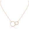 AFSTALR Collana con 2 anelli a nodo per donna collana intrecciata due cerchi per donne argento/oro/oro rosa, 40 cm, Acciaio inossidabile