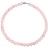 Bling Jewelry Collana girocollo di gioielli classici semplici occidentali con perline rotonde in quarzo rosa pallido da 10MM per donne con chiusura placcata in argento da 17 pollici.
