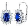 SILVEGO Orecchini da donna in argento sterling 925 con zirconi, rubino sintetico, topazio e zaffiro, Argento sterling, Zaffiro