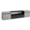 Skraut Home | Mobile TV Soggiorno | Ampio spazio a disposizione | 200x45x35cm | Per TV fino a 80 | Mobile Soggiorno | Stile moderno | Cemento