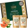 CAMINO DE CABRAS Set Tisane Regalo Slim Tea - Cofanetto Tisane Sfuse 2x 100 g - Idee Regalo Donna e Uomo Ingredienti Naturali Selezionati con Tè Verde, Tè Bianco, Mate, Ibisco. Papaya e Cardamomo - Camino de Cabras