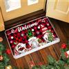 ZoneYan Zerbino Natalizio Ingresso, 50 x 80 cm Tappetino di Natale con Motivo Gnomo, Tappeto Assorbente Antiscivolo, Zerbinos Decorativo Natalizio, Zerbino Natale per Interni ed Esterni