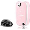 TOOMUME Cover Chiave TPU, Custodia Chiave Adatto per Renault Trafic Twingo Kangoo Megane Clio Captur Modus Master Wind Smart Forfour Fortwo, Copri Chiavi Guscio Chiave Auto Telecomando - Flip Key
