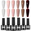 AIMEILI Kit Semipermanente Unghie Autunno 6 Colori Smalto Semipermanente Unghie UV LED Soak Off Smalti Gel Colorati Nail Art 5ml Kit 6-97