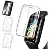 iVoler 3 Pezzi Cover con Pellicola Protettiva per Huawei Band 7 / Huawei Band 6 / Honor Band 7 / Honor Band 6, Copertura Completa Custodia Anti-Graffio Sottile Morbida TPU Case, 2 Trasparente + 1 Nero