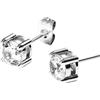 Purelei® Pristine - Orecchini senza tempo con zirconi 6 mm in oro, argento e oro rosa, Normal, Acciaio inossidabile, Abalone