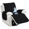 CYCMACO Impermeabile Copripoltrona 1 Posto, Copripoltrona Relax Reclinabile Universale, Antiscivolo Fodera Poltrona Con Tasche Laterali, Antimacchia, Antigraffio, Rimovibile, Nero