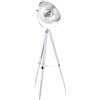 EGLO Lampada da terra treppiede CovaLeda, Lampadario da terra vintage a 1 luce, Piantana in legno e acciaio, bianco, argento, cromo, E27, interruttore incluso