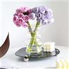 BLOFLO STU BLOFLO Vaso per fiori idroponico in vetro trasparente, 17,8 cm, iridescente, geometrico, a quattro strati, decorazione domestica, moderno, con bolle, per casa, ufficio, tavolo nuziale