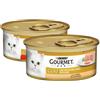 Gourmet Gold Mousse confezione doppia tacchino e manzo per gatto 48 x 85 g