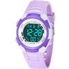 DTKID Orologio Digitale Bambino LED a 7 Colori, Orologio Bambino con Sveglia, Timer, Datario, Impermeabile Orologi per Bambini Sportivo da Esterno, per Ragazzi Ragazze e Adolescenti