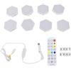 Kavolet Lampada da parete da gioco esagonale a LED, pannello RGB esagonale da 8 pezzi, luce a nido d'ape da gioco con controllo vocale WiFi BT Graffiti fai-da-te, lampada da parete con atmosfera