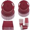 PHUNAT Set di stoviglie per feste per 30 ospiti, piatti di carta, tovaglioli e bicchieri da 7 in / 18 cm e 9 in / 23 cm, accessori per feste per compleanno, matrimonio, anniversario, Natale