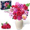 CUBIMANA Set di Fiori Costruzione Bouquet con LED - 21 Kit Assemblaggio Set per Adulti, 832 PZ Kit di Fiorite per Décor, Idee per Natale per Adulti e Adolescenti 12+