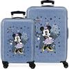 Disney Set di valigie Disney Minnie Style blu 55/68 cm ABS rigido con combinazione laterale 104L 6 kg 4 doppie ruote bagaglio a mano