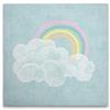 A.S. Création DD129414 - Stampa su tela, motivo: arcobaleno con nuvole, multicolore, blu, 40 x 40 cm
