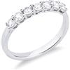 Gioielli di Valenza Anello veretta in oro bianco 18k con 7 diamanti, 0.55 ct