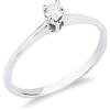 Gioielli di Valenza Anello solitario Essenza oro bianco 18k 0,10 ct - Amore mio