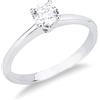 Gioielli di Valenza Anello solitario lineare in oro bianco 18k con diamante, 0.50 ct